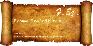 Fromm Szofrónia névjegykártya